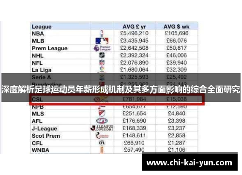 深度解析足球运动员年薪形成机制及其多方面影响的综合全面研究